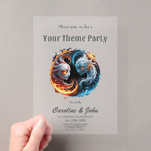 Invitations En Acrylique Harmonie élémentaire, yin et yang de la nature.