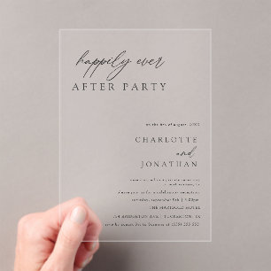 Invitations En Acrylique Heureux toujours après le Mariage du parti