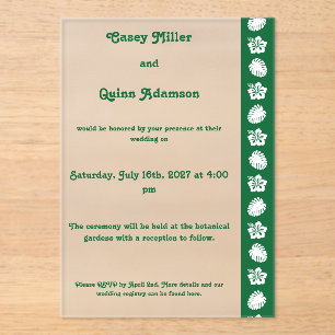 Invitations En Acrylique Hibiscus Tropical dans un Mariage en Acrylique Ver