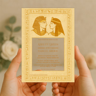 Invitations En Acrylique Hiéroglyphes anciens roi et reine Mariage égyptien