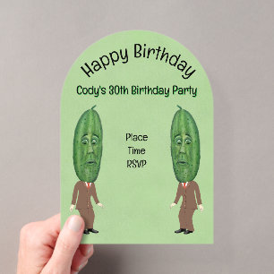 Invitations En Acrylique Hommes sots Gros Chevalier Vert Face Anniversaire