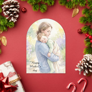 Invitations En Acrylique Impression personnalisée aquarelle de maman et béb