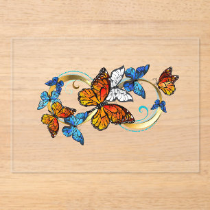 Invitations En Acrylique Infini de papillons monarques