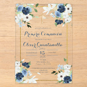 Invitations En Acrylique Invitación de primera comunión para niño