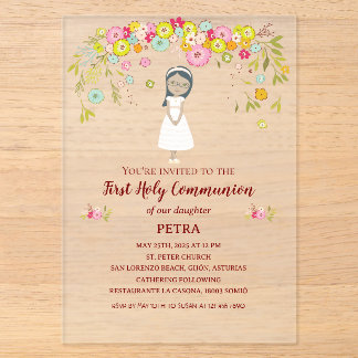 Invitations En Acrylique Invitación sobre acrílico PETRA Primera Comunión
