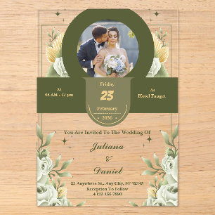 Invitations En Acrylique Invitations de mariage acrylique photo personnalis