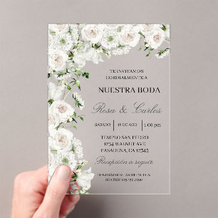 Invitations En Acrylique Invité de boda de flor hortensia