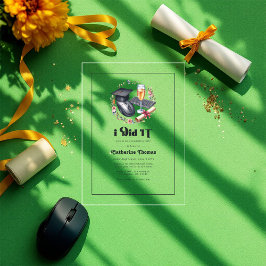 Invitations En Acrylique "J'ai fait l'informatique" Diplôme en informatique