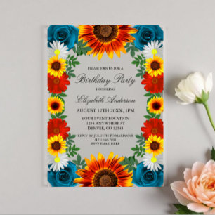 Invitations En Acrylique Jardin été Floral Anniversaire