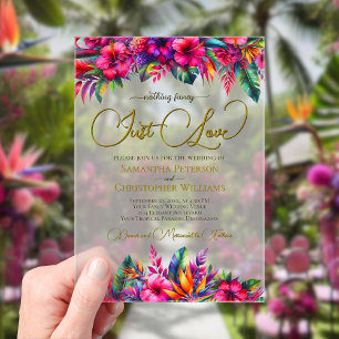 Invitations En Acrylique Jardin Tropical Hibiscus Vibrant Juste Amour Maria