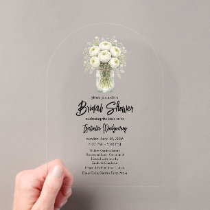 Invitations En Acrylique Jarre de mariage champêtre en bocaux Maçon avec re