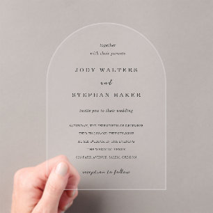Invitations En Acrylique Jody Simple Mariage élégant