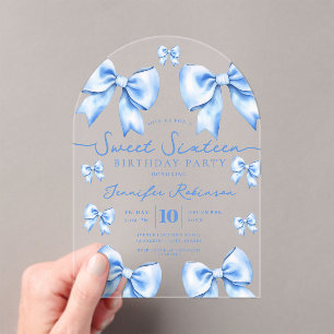 Invitations En Acrylique Joli Ruban Coquette Mignon Douce 16e Anniversaire