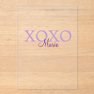 Invitations En Acrylique Jour de la Saint Valentin Xoxo ajouter nom pastel 