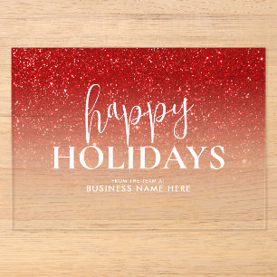Invitations En Acrylique Joyeuses vacances Business Acrylique Carte de vaca