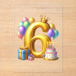 Invitations En Acrylique Joyeux 6ème Anniversaire
