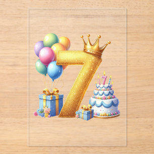 Invitations En Acrylique Joyeux 7ème Anniversaire