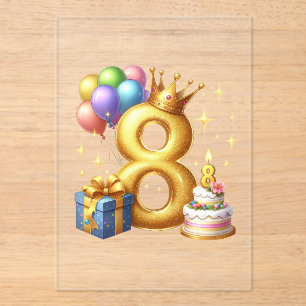 Invitations En Acrylique Joyeux 8ème Anniversaire