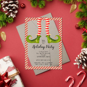 Invitations En Acrylique Joyeux Noël jambes de lutin de vacances