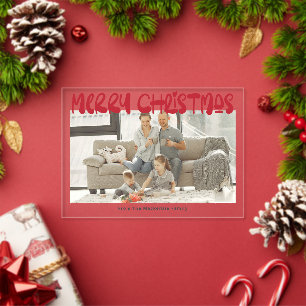 Invitations En Acrylique Joyeux Noël photo carte personnalisée