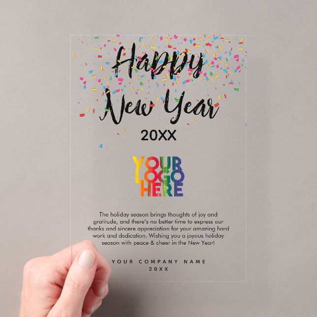 Invitations En Acrylique Joyeux Nouvel An Entreprise Business Logo Vacances (In situ (ordinateur de poche))