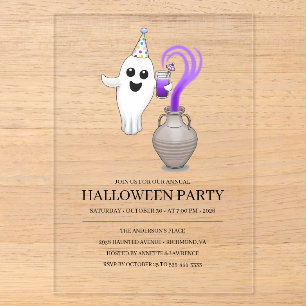 Invitations En Acrylique La fête magique du fantôme