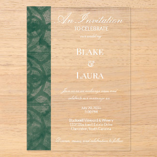 Invitations En Acrylique Lac Émeraude Automne Muscadine Batik Sur Mesure