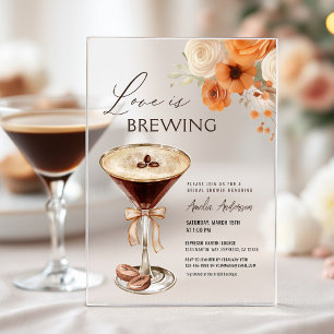 Invitations En Acrylique L'amour brasse la Fête des mariées Espresso Martin