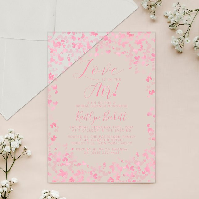 Invitations En Acrylique L'amour est dans la Fête des mariées de la Saint V (Créateur téléchargé)