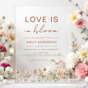 Invitations En Acrylique L'amour est dans la Fête des mariées Fleur sauvage