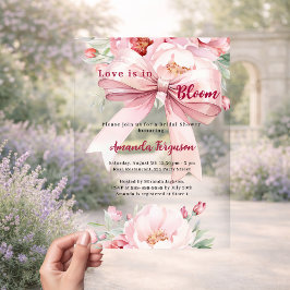 Invitations En Acrylique L'amour est en fleurs florales Fête des mariées ar