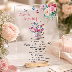 Invitations En Acrylique L'amour est en train de préparer la fête de mariag