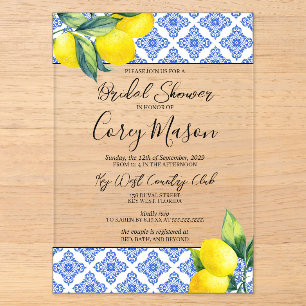 Invitations En Acrylique Lancement de Mariage au Citron