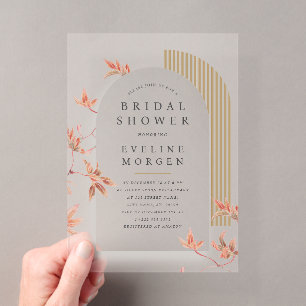 Invitations En Acrylique L'automne Boho Vibe Arch quitte la nuptiale