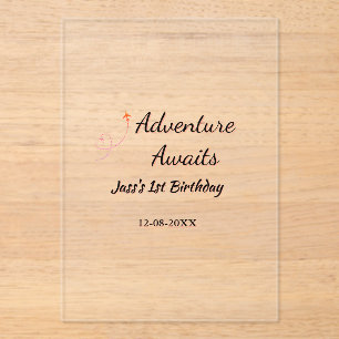 Invitations En Acrylique L'aventure attend le planificateur de date de nom
