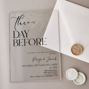 Invitations En Acrylique Le déjeuner d'avant la répétition de mariage la ve