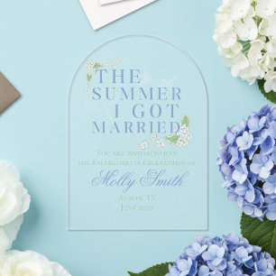 Invitations En Acrylique L'été je me suis marié - Mariage côtier