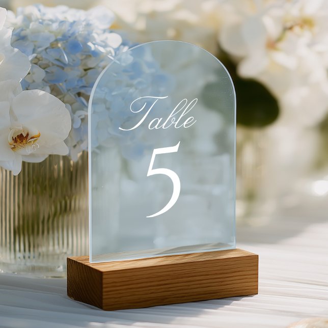Invitations En Acrylique Light Blue Acrylic Wedding Table Number (Créateur téléchargé)