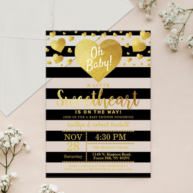 Invitations En Acrylique Little Sweetheart Valentine's Day Baby Shower (Créateur téléchargé)