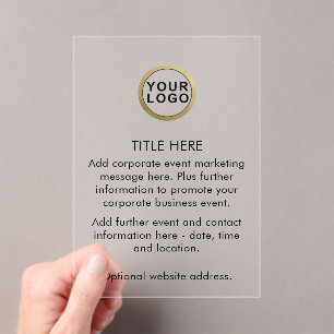 Invitations En Acrylique Logo Corporate Business Event Marketing