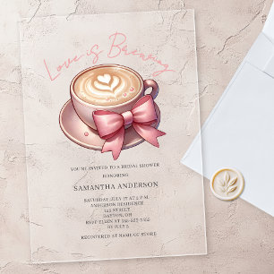 Invitations En Acrylique Love Is Brewing Café Baby Shower 