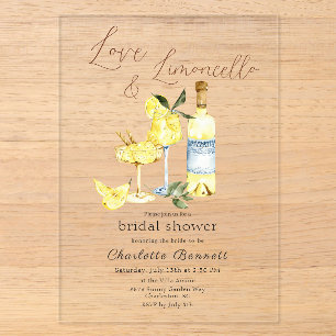 Invitations En Acrylique Love Limoncello Cocktail Fête des mariées
