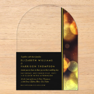 Invitations En Acrylique Lumières Bokeh de Crépuscule Mariage