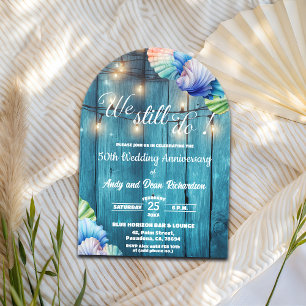 Invitations En Acrylique Lumières de Chaîne de 50e Anniversaire de Mariage
