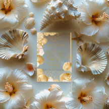 Luxueux Mariage acrylique Pearl et Gold Seashell