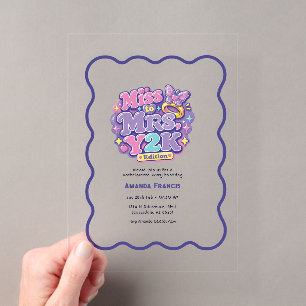 Invitations En Acrylique Mademoiselle à Madame Édition Y2K Rétro Enterremen