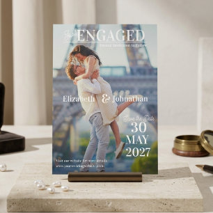 Invitations En Acrylique Magazine de photos moderne tendance pour annoncer