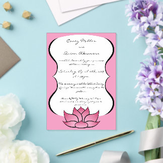Invitations En Acrylique Magnifique Lotus en Acrylique Rose pour Mariage