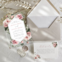 Magnifique mariage floral aquarelle rose tendre
