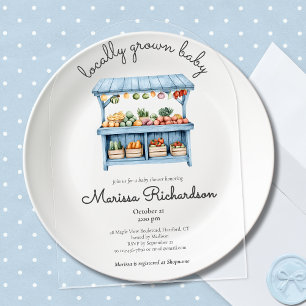 Invitations En Acrylique Marché fermier Fête de bébé garçon